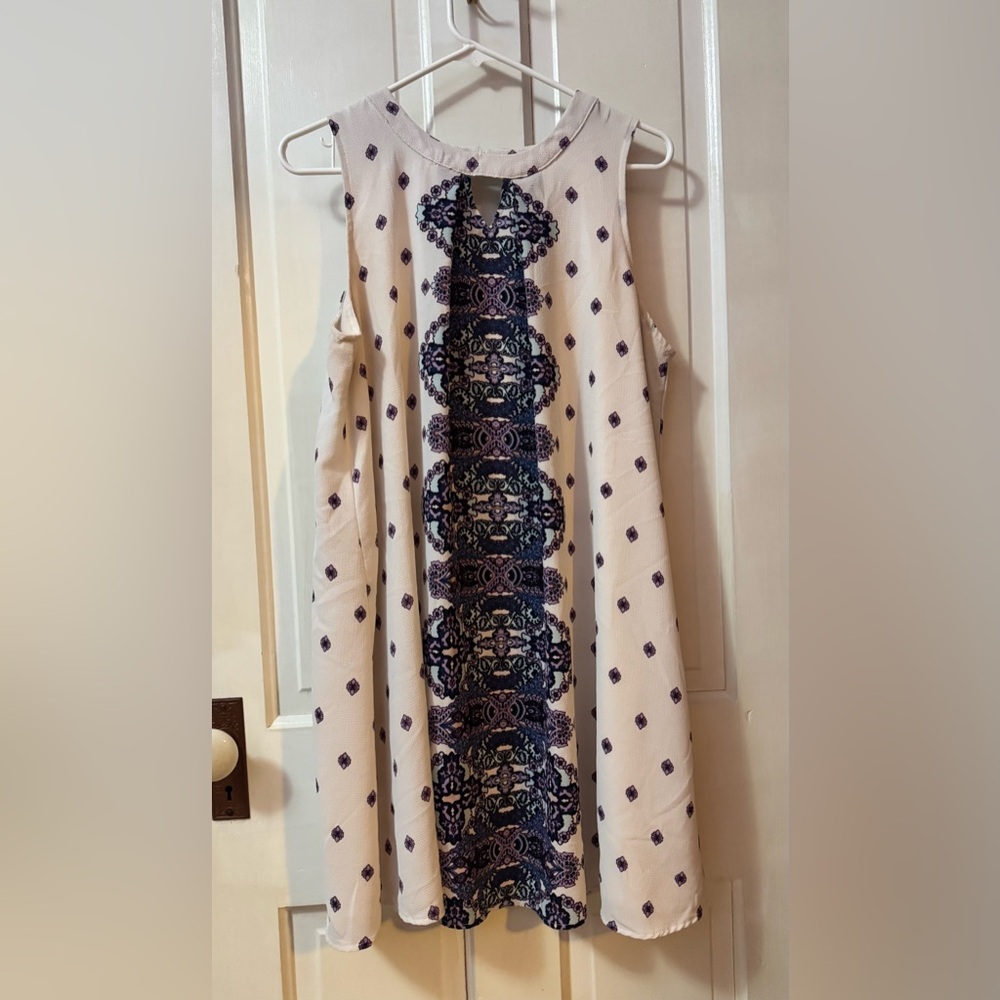 Xhilaration Cream and Purple Dress